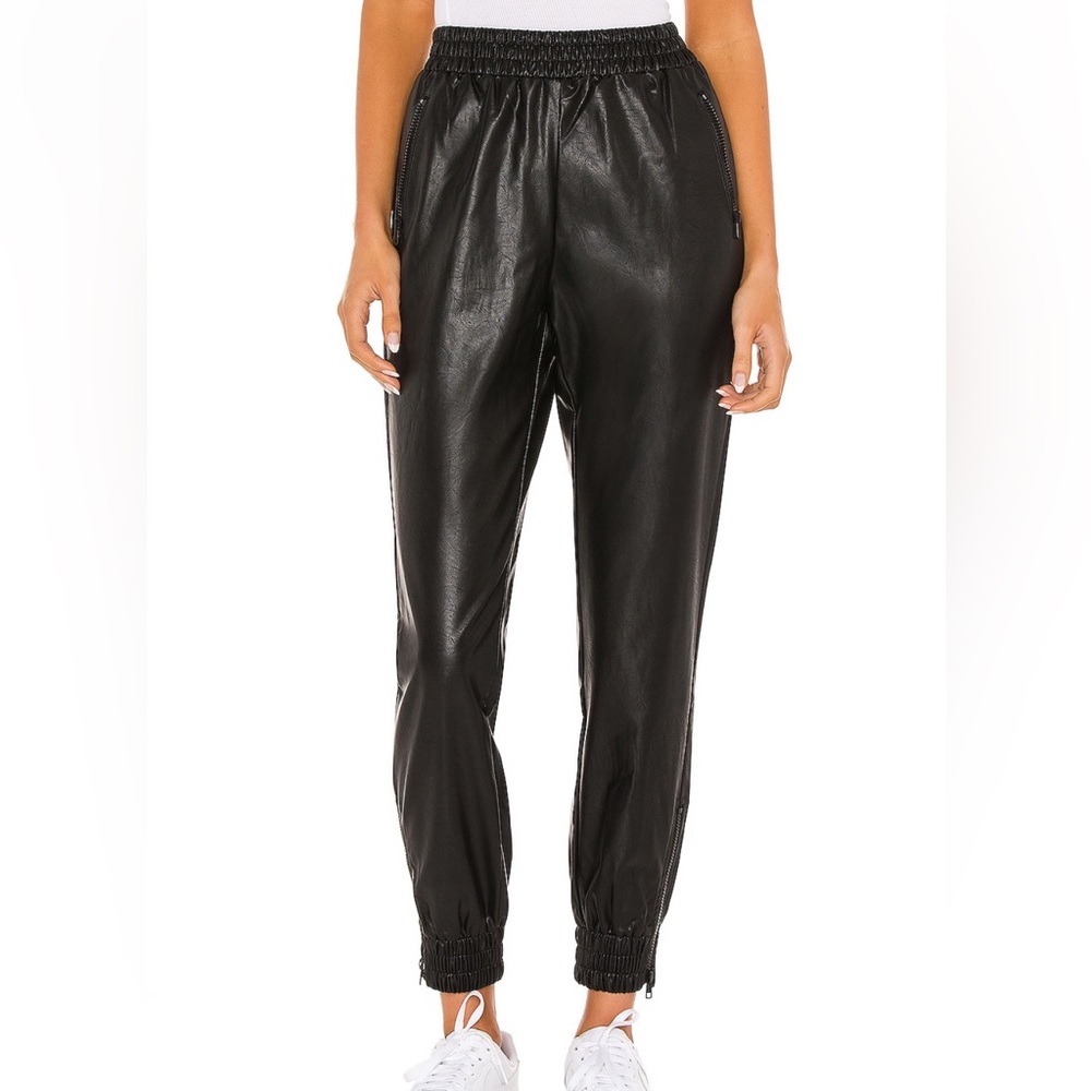 Superdown Faux Leather Jogger Pant In Black - image 1